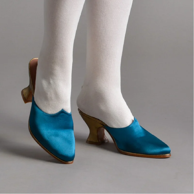 Charlotte Women's 18th Century Mules (Teal)