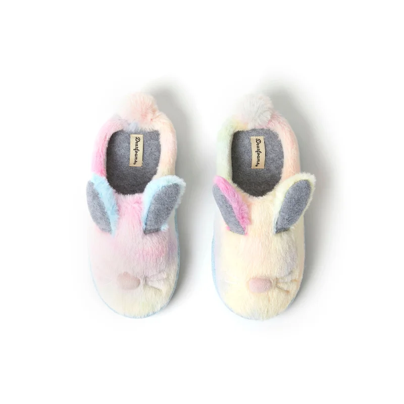 Dearfoams Kid's Easter Bunny Fuzzy Clog Slipper