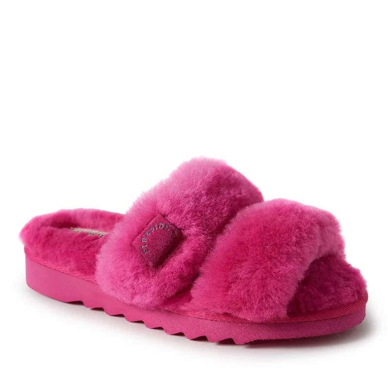 Dearfoams Womens Benalla Genuine Shearling Slide