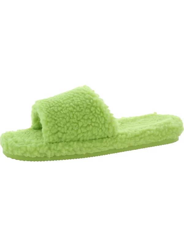 Dinnaa Womens Cozy Faux Fur Slide Slippers