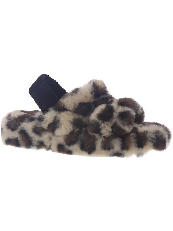 Shayla Womens Faux Fur Slingback Slingback Slippers