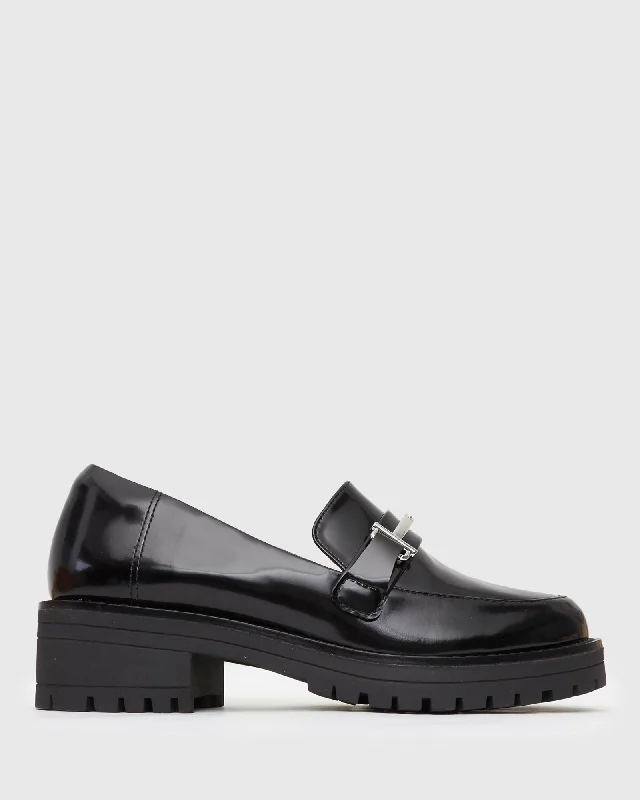 AGATHA Leather Heeled Loafers