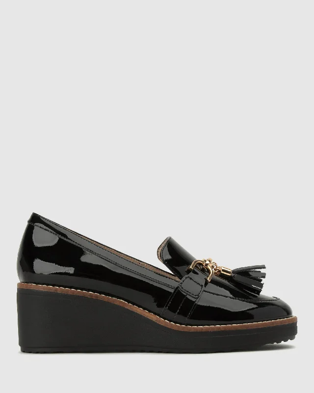 DELECTABLE Leather Wedge Loafers