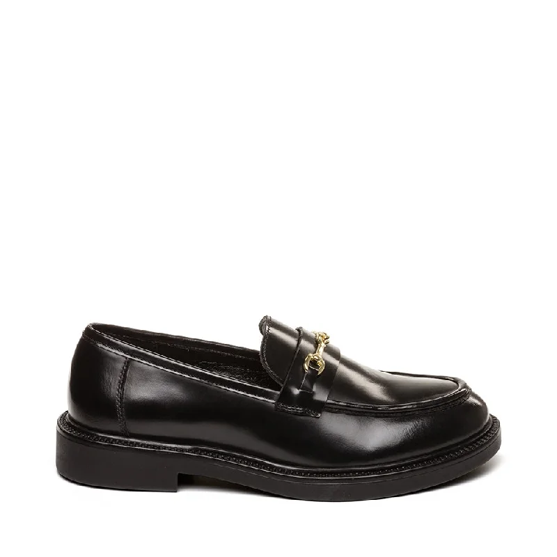 Huddles Flat Shoe BLACK LEATHER