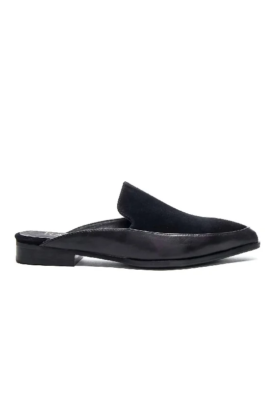 Kiki Loafer Slide Sandal in Black