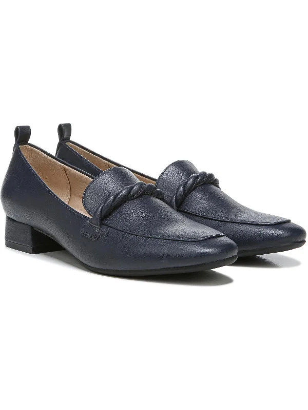 Womens Faux Leather Comfort Loafers