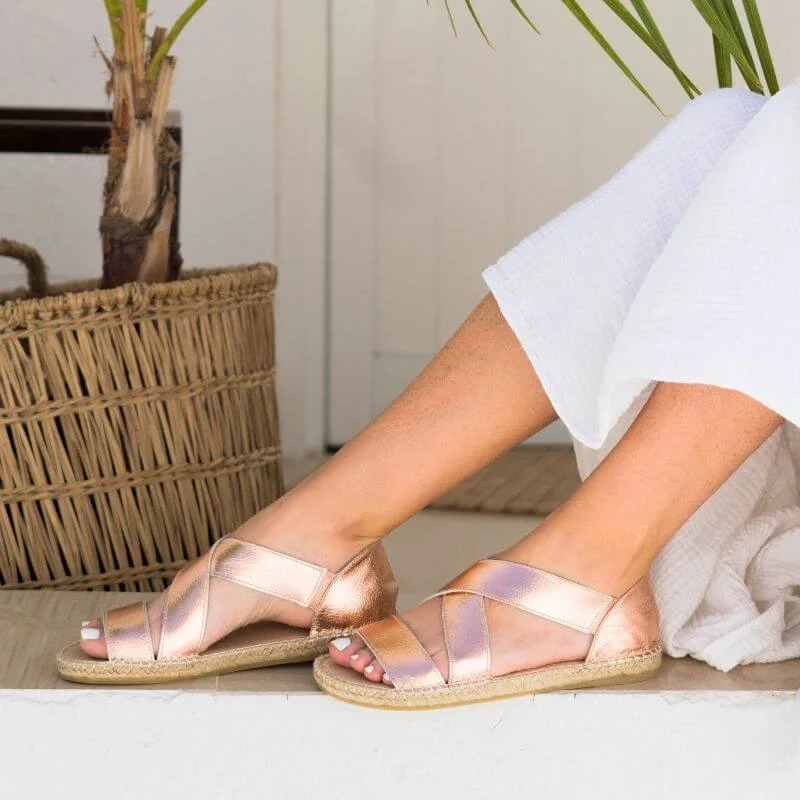 Beach Espadrille in Rose Gold