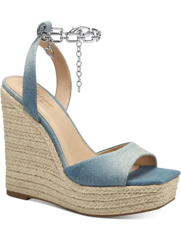 Caden Womens Chain Wedge Espadrilles