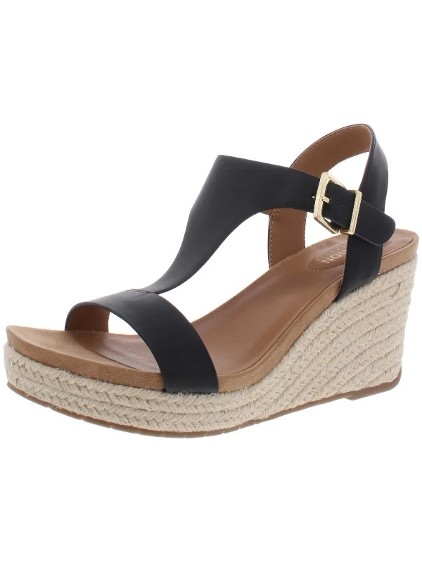 Card Womens Open Toe T-Strap Espadrilles