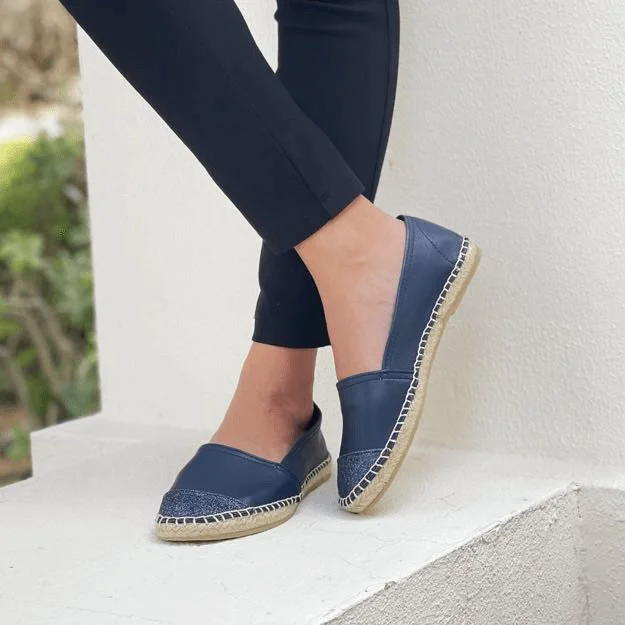 Classic Espadrille in Navy Glitter