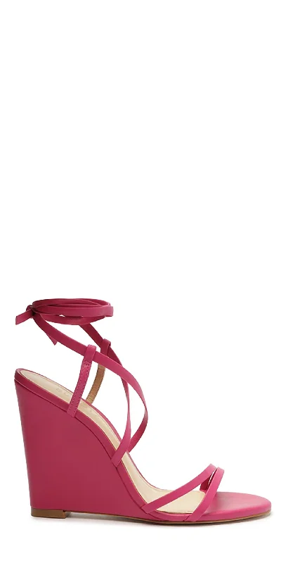 Deonne Wedge Sandals In Hot Pink