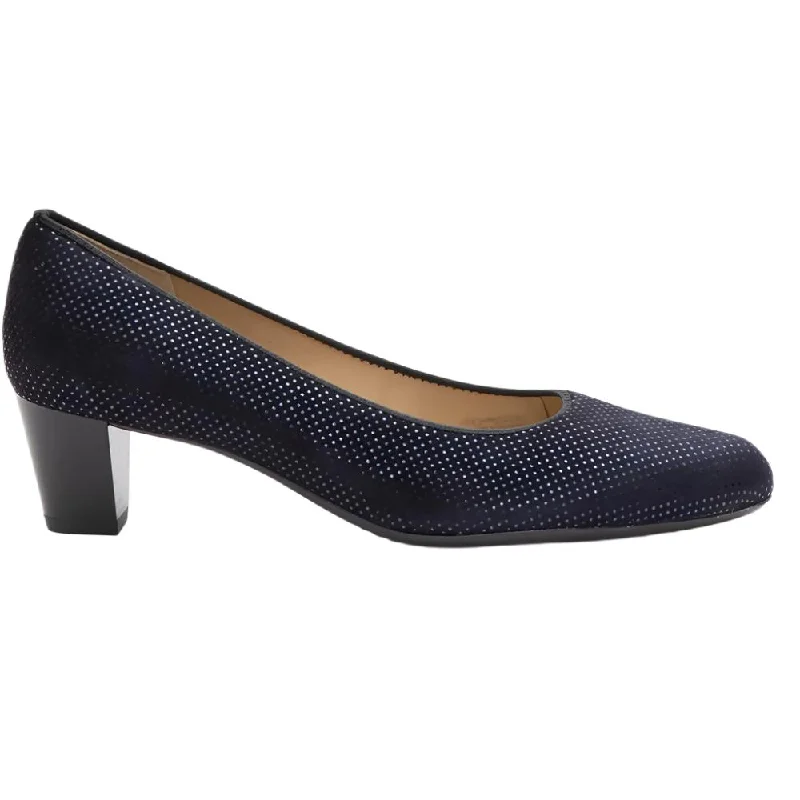 Ara Women's Kelly/Knokke Pump Mid Heel Midnight Blue Puntikid