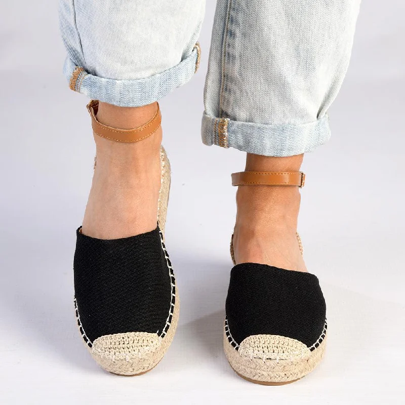 Madison Charlie Closed Espadrille Loafer - Black/Nude/Tan