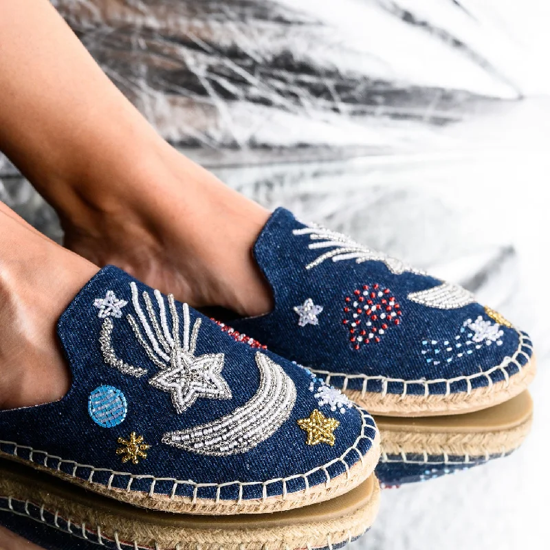 Starry Night Dark Denim Flats