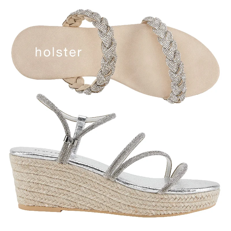 Tiara Espadrille & Viva Espadrille Bundle - Beige/Silver