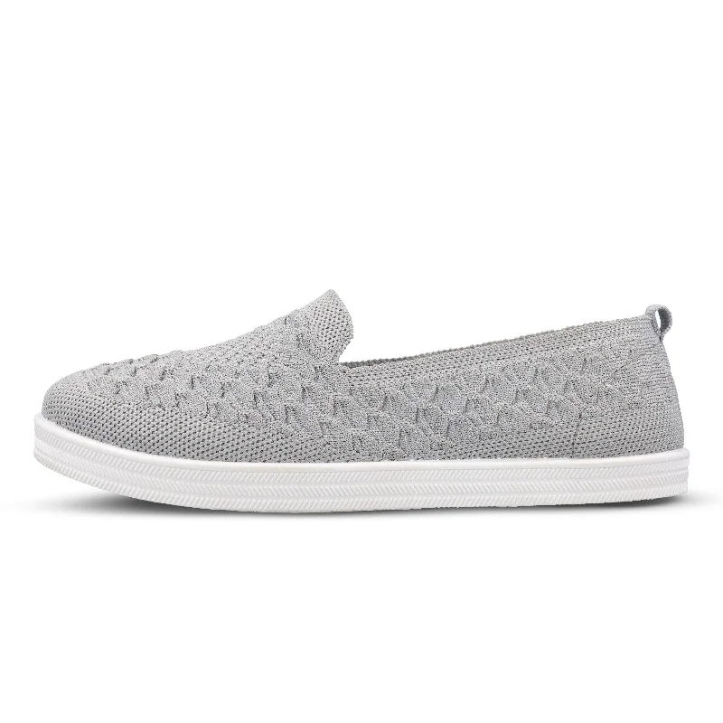 Walkaroo Go Womens Textured Belly Shoes - GY3425 Light Grey