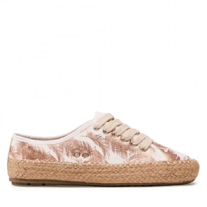 Women's Agonis Espadrille Trainers In White Palm