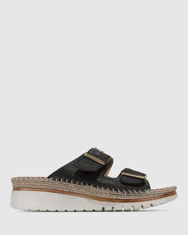 PRE-ORDER WISE Leather Wedge Espadrilles