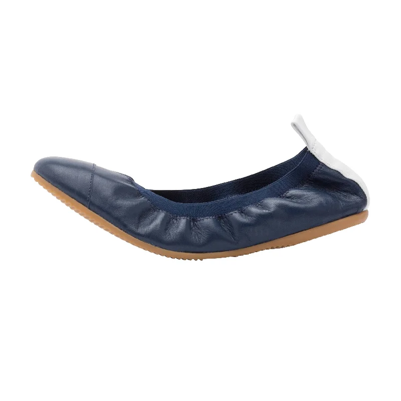 Marina - Navy with White Ballet Flat