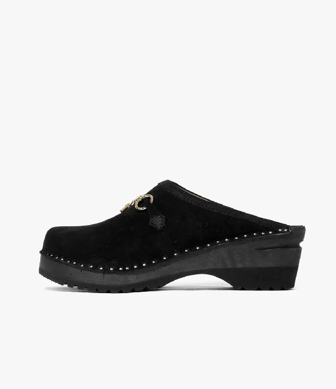 Tassel Bit 'Monet' Clog – Black Rough Out