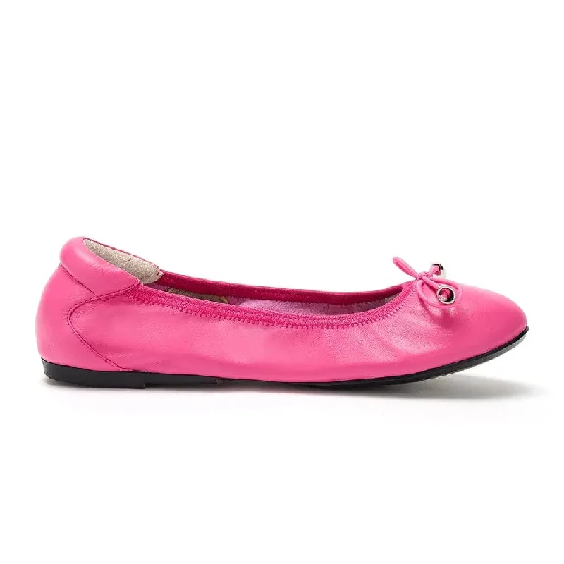 Sandringham - Fuchsia Pink Leather Ballet Flats